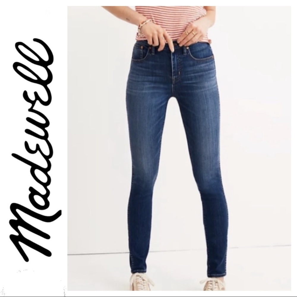 Madewell 8” Mid Rise Blue Skinny Jeans Size 27x32